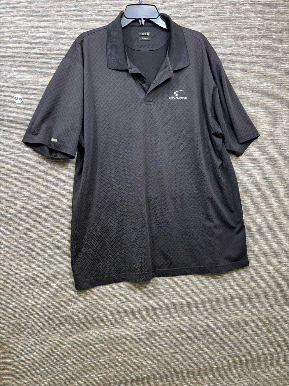 Izod C-Fress Golf Polo Shirt Mens Size XXL Black Short Sleeve Front Embroidered